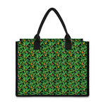 Bird Of Paradise And Palm Leaves Print Canvas Tote Bag