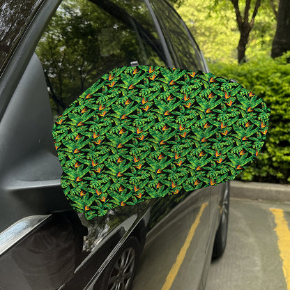 Bird Of Paradise And Palm Leaves Print Car Side Mirror Covers