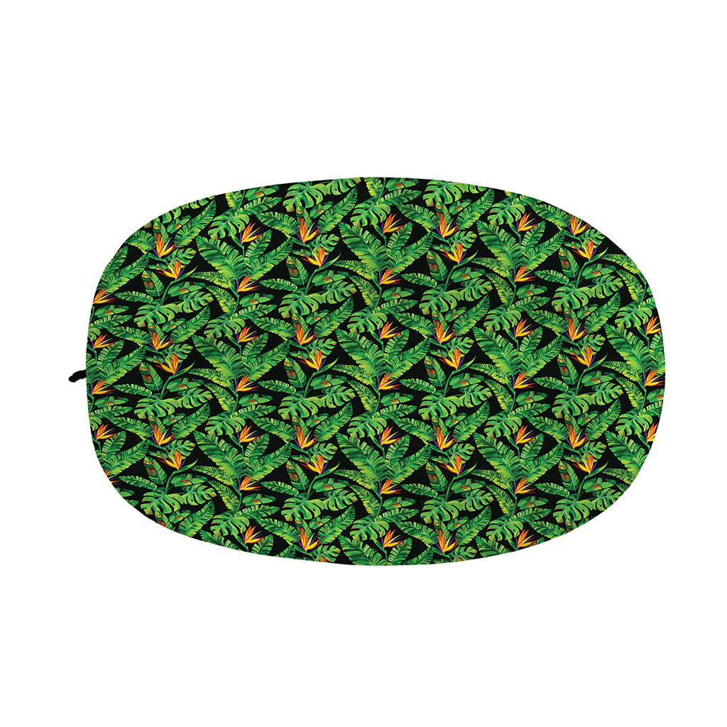 Bird Of Paradise And Palm Leaves Print Car Side Mirror Covers