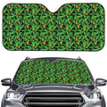 Bird Of Paradise And Palm Leaves Print Car Windshield Sun Shade