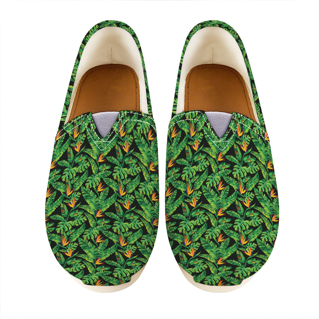 Bird Of Paradise And Palm Leaves Print Casual Shoes