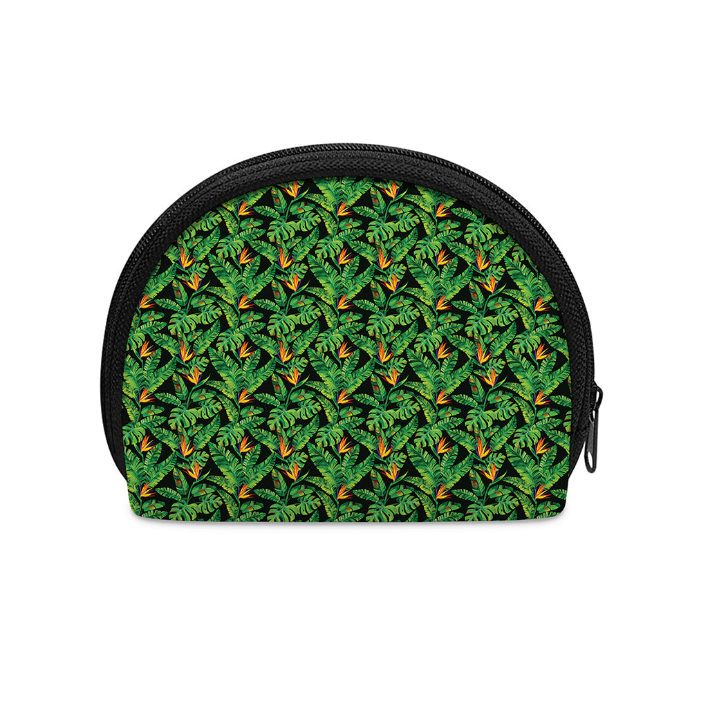 Bird Of Paradise And Palm Leaves Print Coin Purse