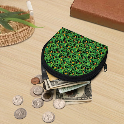Bird Of Paradise And Palm Leaves Print Coin Purse
