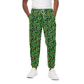 Bird Of Paradise And Palm Leaves Print Cotton Sweatpants