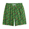 Bird Of Paradise And Palm Leaves Print Cotton Shorts