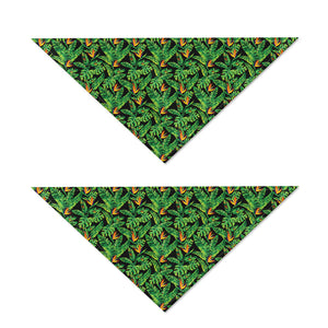 Bird Of Paradise And Palm Leaves Print Dog Bandana