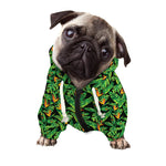 Bird Of Paradise And Palm Leaves Print Dog Zip Up Hoodie