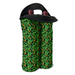 Bird Of Paradise And Palm Leaves Print Double Neoprene Wine Tote