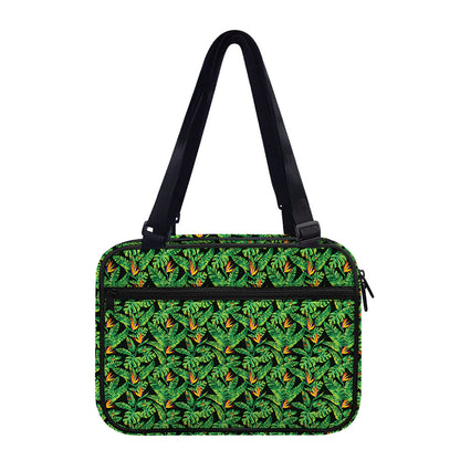 Bird Of Paradise And Palm Leaves Print Double Strap Bible Bag
