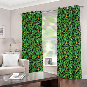 Bird Of Paradise And Palm Leaves Print Extra Wide Grommet Curtains
