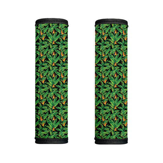Bird Of Paradise And Palm Leaves Print Handle Covers