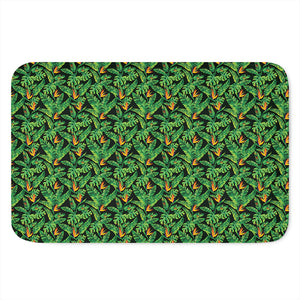 Bird Of Paradise And Palm Leaves Print Indoor Door Mat