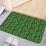 Bird Of Paradise And Palm Leaves Print Indoor Door Mat