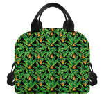 Bird Of Paradise And Palm Leaves Print Insulated Lunch Bag