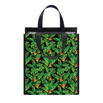Bird Of Paradise And Palm Leaves Print Insulated Lunch Tote