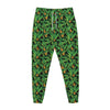 Bird Of Paradise And Palm Leaves Print Jogger Pants