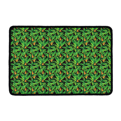 Bird Of Paradise And Palm Leaves Print Kitchen Mat