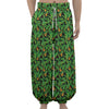 Bird Of Paradise And Palm Leaves Print Lantern Pants