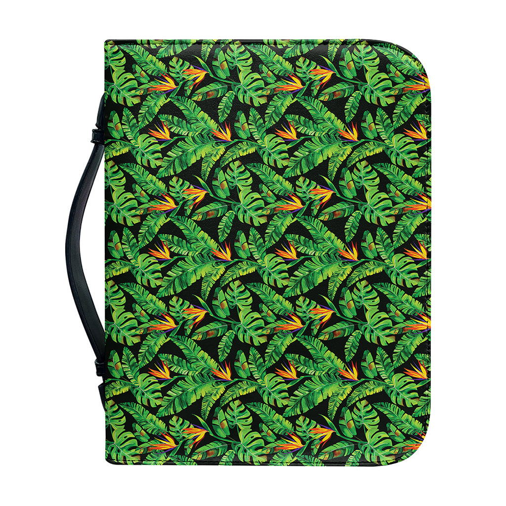 Bird Of Paradise And Palm Leaves Print Leather Bible Cover
