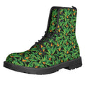 Bird Of Paradise And Palm Leaves Print Lace-Up Boots