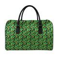 Bird Of Paradise And Palm Leaves Print Leather Duffel Bag
