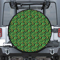 Bird Of Paradise And Palm Leaves Print Leather Spare Tire Cover