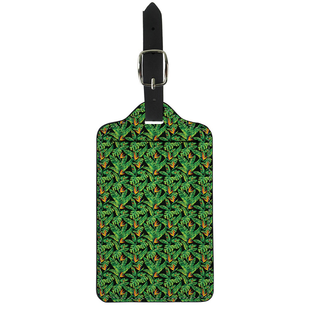 Bird Of Paradise And Palm Leaves Print Luggage Tag