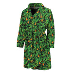 Bird Of Paradise And Palm Leaves Print Men's Bathrobe