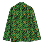 Bird Of Paradise And Palm Leaves Print Men's Blazer