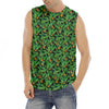 Bird Of Paradise And Palm Leaves Print Men's Fitness Tank Top