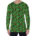 Bird Of Paradise And Palm Leaves Print Men's Long Sleeve T-Shirt