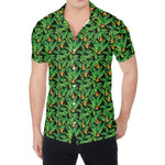 Bird Of Paradise And Palm Leaves Print Men's Shirt