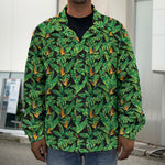 Bird Of Paradise And Palm Leaves Print Men's Shirt Jacket