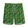 Bird Of Paradise And Palm Leaves Print Men's Sports Shorts