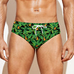 Bird Of Paradise And Palm Leaves Print Men's Swim Briefs