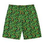 Bird Of Paradise And Palm Leaves Print Men's Swim Trunks