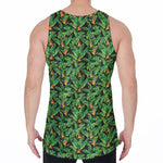 Bird Of Paradise And Palm Leaves Print Men's Velvet Tank Top