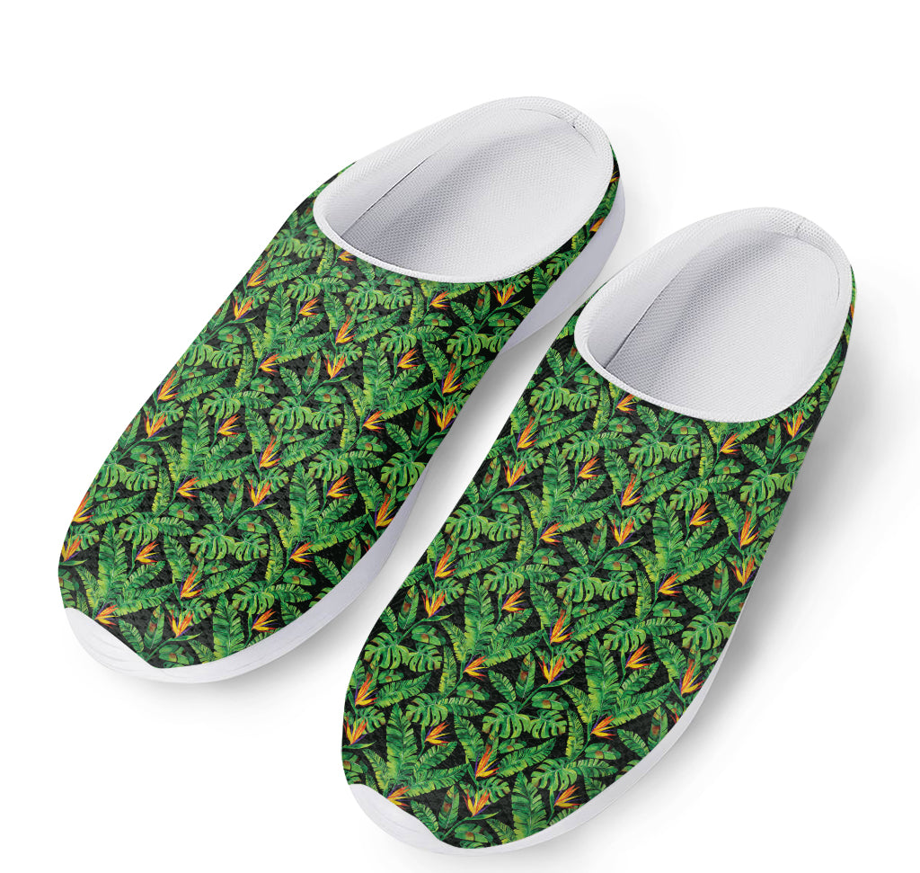 Bird Of Paradise And Palm Leaves Print Mesh Casual Shoes