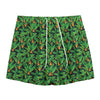 Bird Of Paradise And Palm Leaves Print Mesh Shorts