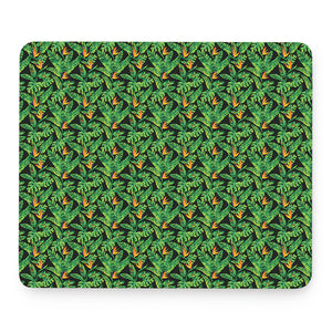 Bird Of Paradise And Palm Leaves Print Mouse Pad
