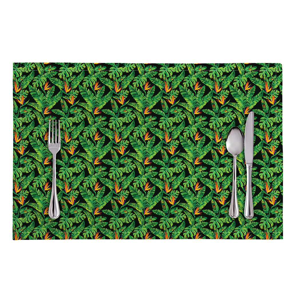 Bird Of Paradise And Palm Leaves Print Placemat