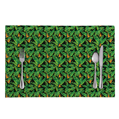 Bird Of Paradise And Palm Leaves Print Placemat