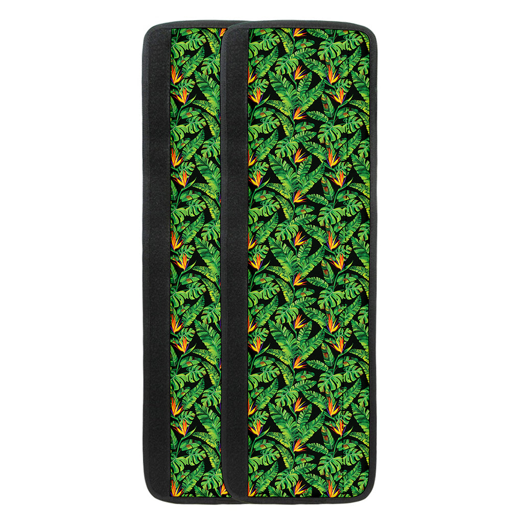 Bird Of Paradise And Palm Leaves Print Refrigerator Handle Covers