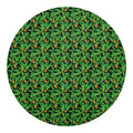 Bird Of Paradise And Palm Leaves Print Round Blanket