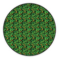 Bird Of Paradise And Palm Leaves Print Round Floor Mat