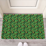 Bird Of Paradise And Palm Leaves Print Rubber Doormat