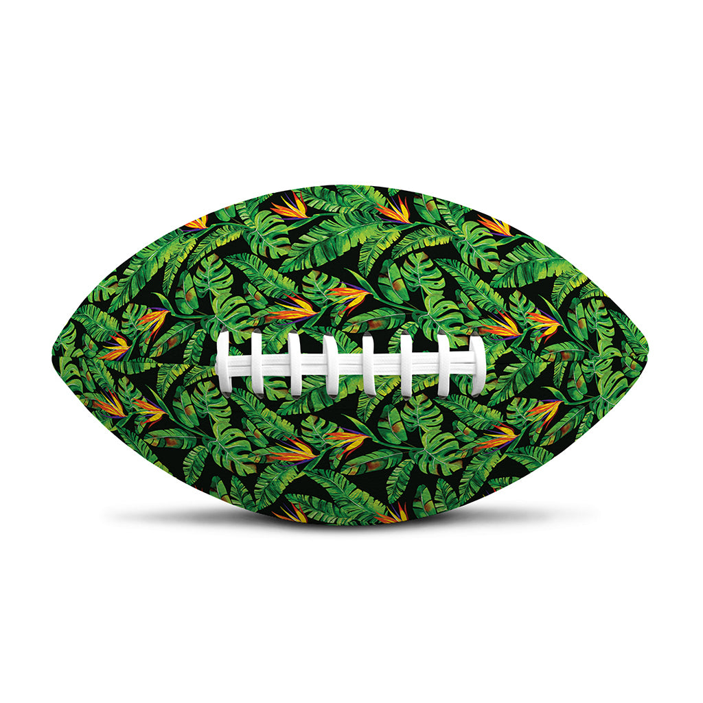 Bird Of Paradise And Palm Leaves Print Rugby Ball