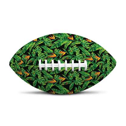 Bird Of Paradise And Palm Leaves Print Rugby Ball
