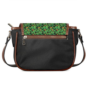 Bird Of Paradise And Palm Leaves Print Saddle Bag