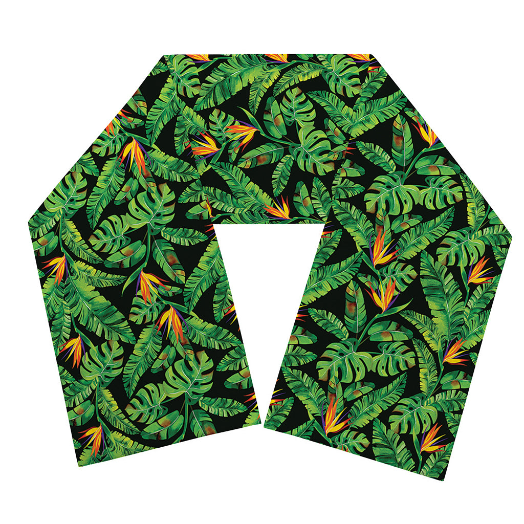 Bird Of Paradise And Palm Leaves Print Scarf